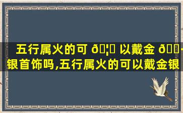 五行属火的可 🦋 以戴金 🌷 银首饰吗,五行属火的可以戴金银首饰吗女孩
